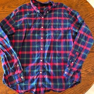 Men’s J Crew Plaid Oxford Size XL
